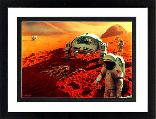 Mars NASA Space Poster Astronaut Explorers Framed Display Various Sizes