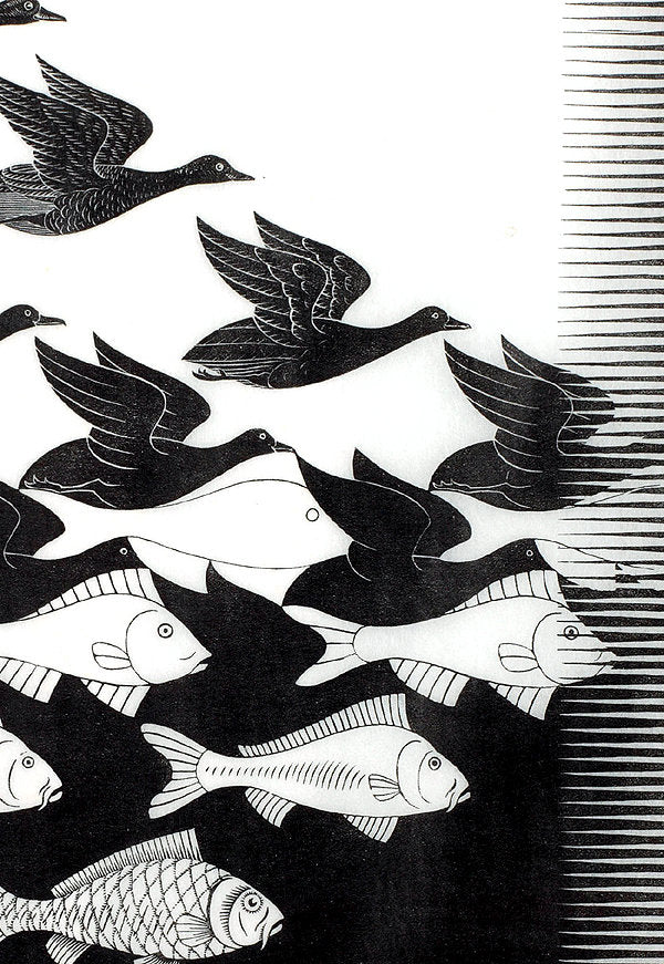 Escher Art Print Air and Water Framed