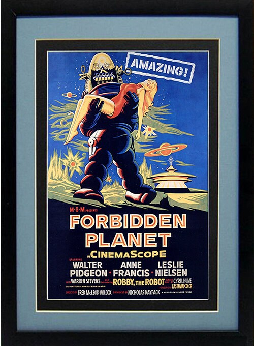 Forbidden Planet poster Custom Framed
