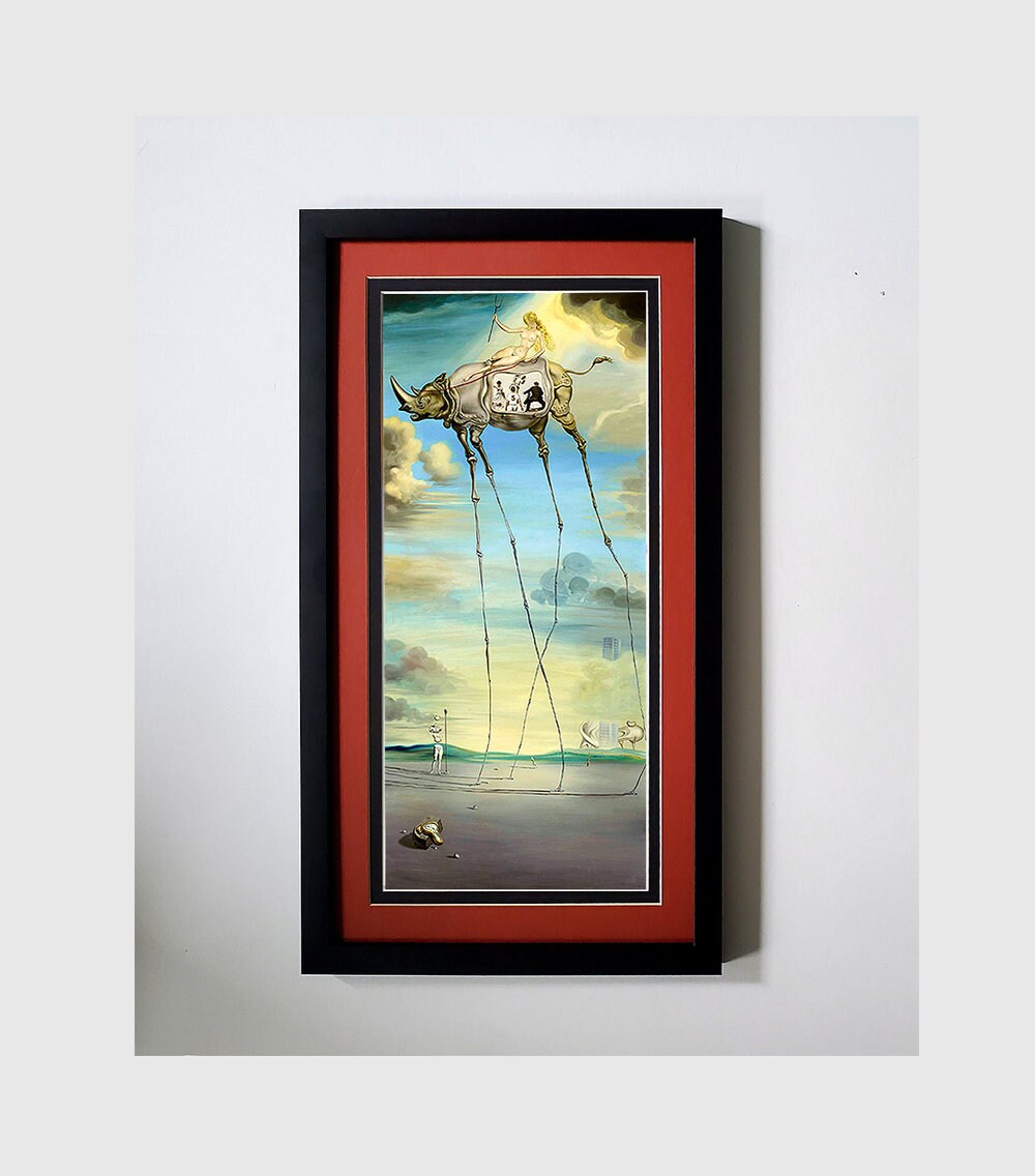 Salvador Dali Rhino Art Print Framed