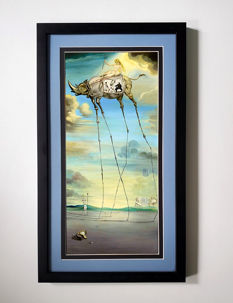 Salvador Dali Rhino Art Print Framed