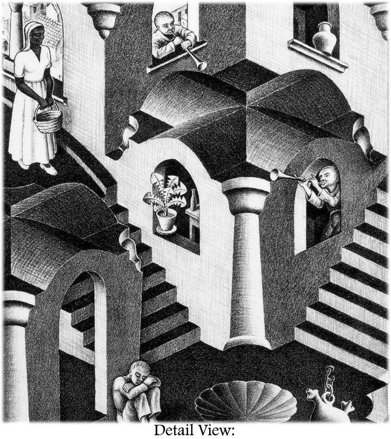 Escher Art Print Concave Convex