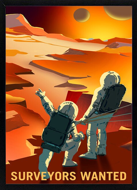MARS NASA  Poster Surveyors Wanted Custom Framed A+ Quality