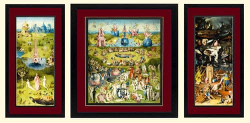 The Garden of Earthly Delights By Bosch 3 Framed Finest Quality Prints