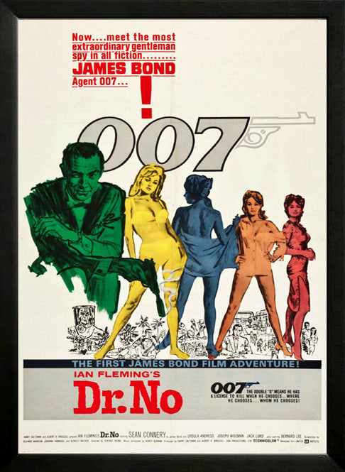 James Bond Dr No Custom Framed Movie Poster