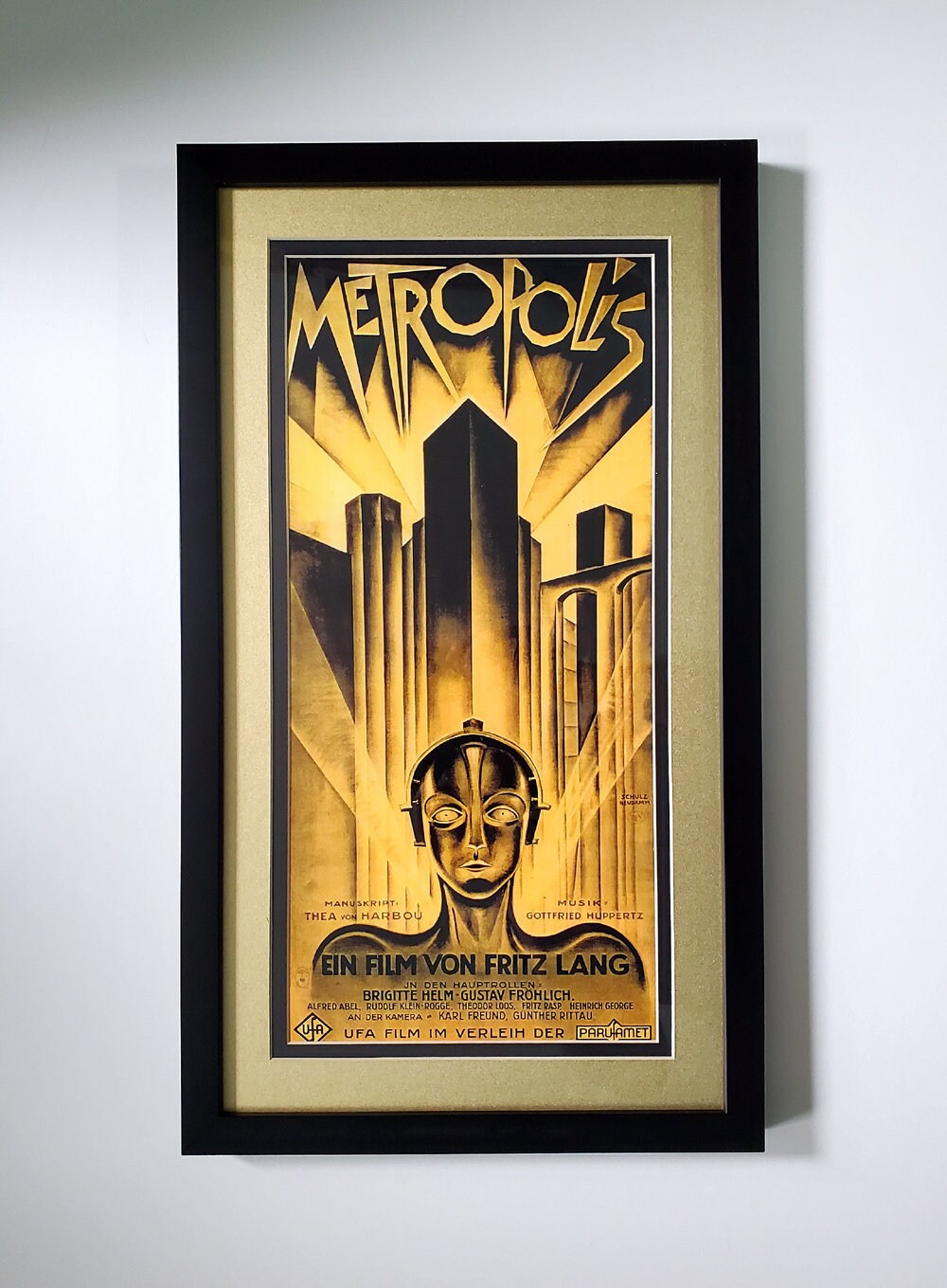 Large Metropolis Poster Metalic Gold Mat Finest Quality