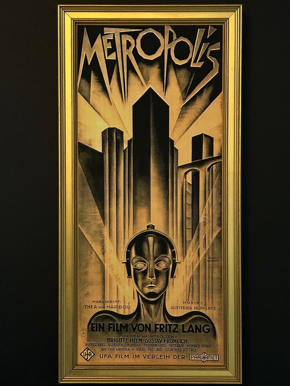 Metropolis Movie Poster Canvas Print Gold