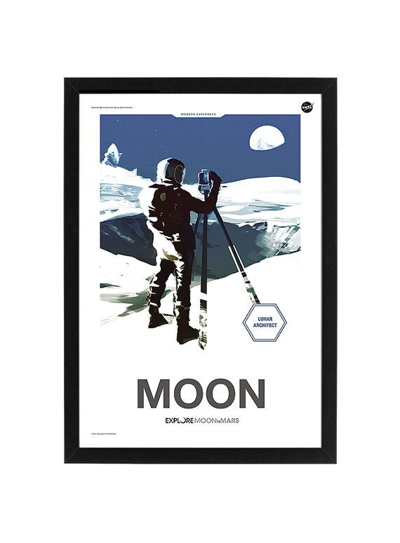 NASA Moon Poster Framed