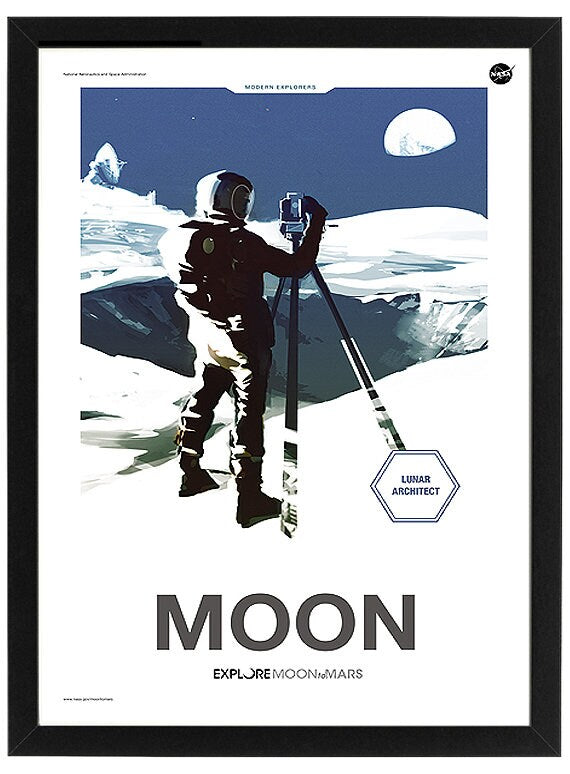 NASA Moon Poster Framed