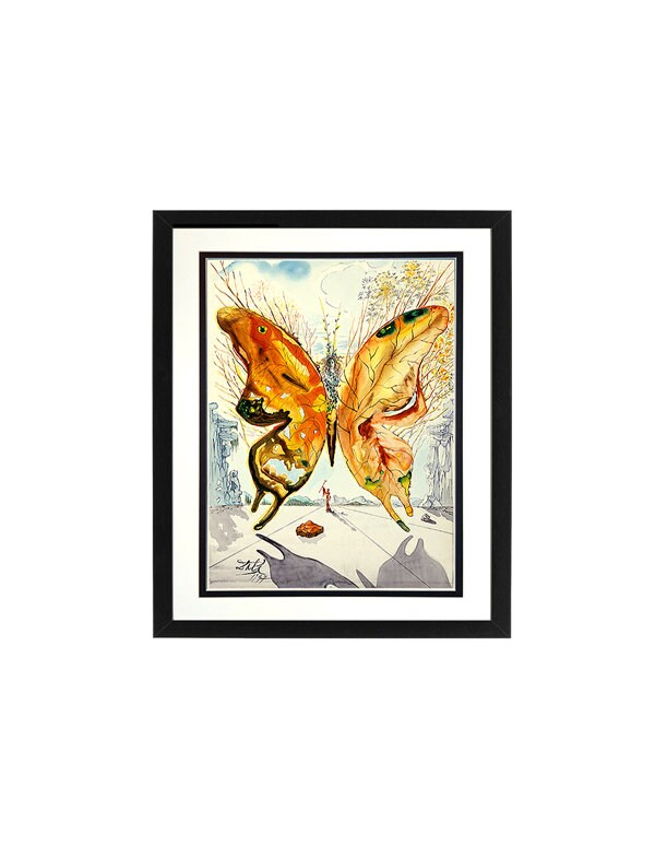 Dali Butterfly Custom Framed & Mated