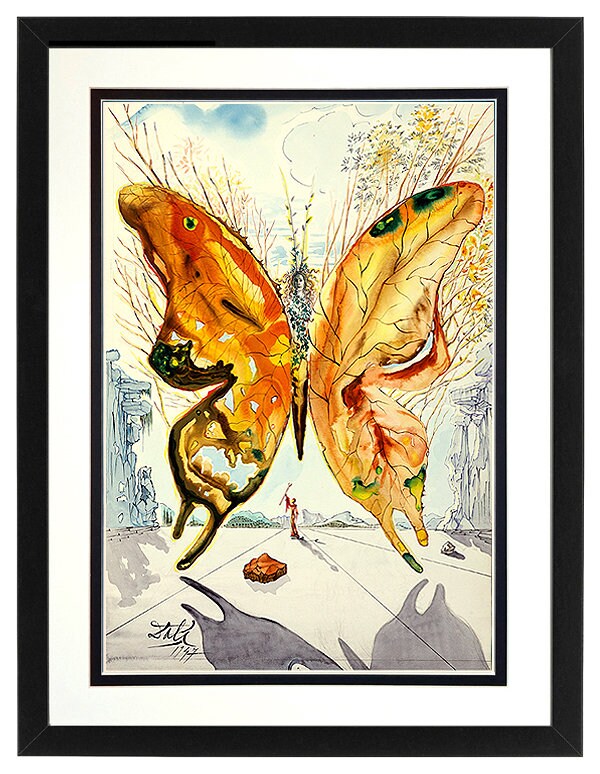 Dali Butterfly Custom Framed & Mated