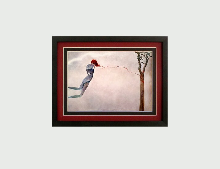 Framed Beksinski Art Poster Female Figure In Flight