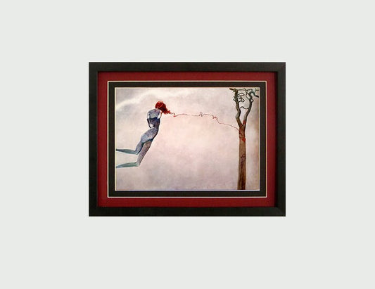 Framed Beksinski Art Poster Female Figure In Flight