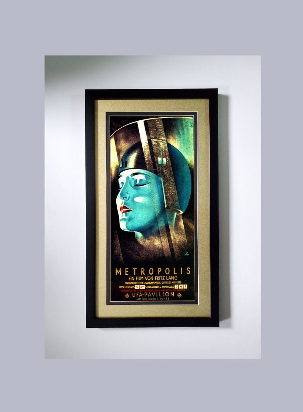 Metropolis Movie Poster Framed with Metalic Gold Mat