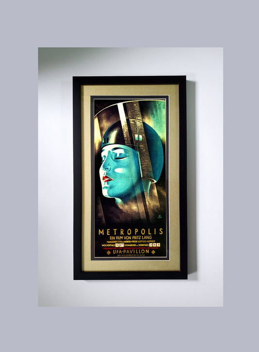 Metropolis Movie Poster Framed with Metalic Gold Mat