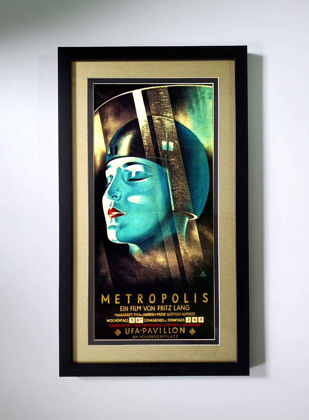 Metropolis Movie Poster Framed with Metalic Gold Mat