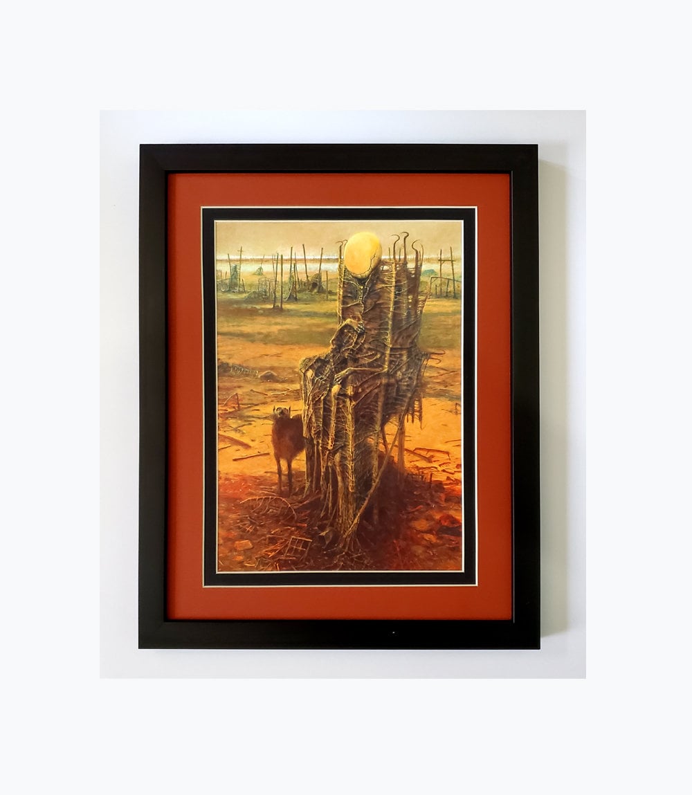 Framed Beksinski Art Poster Wolf Walker 2