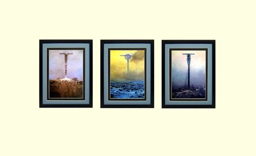 Beksinski Surreal Art Poster Set Crosses