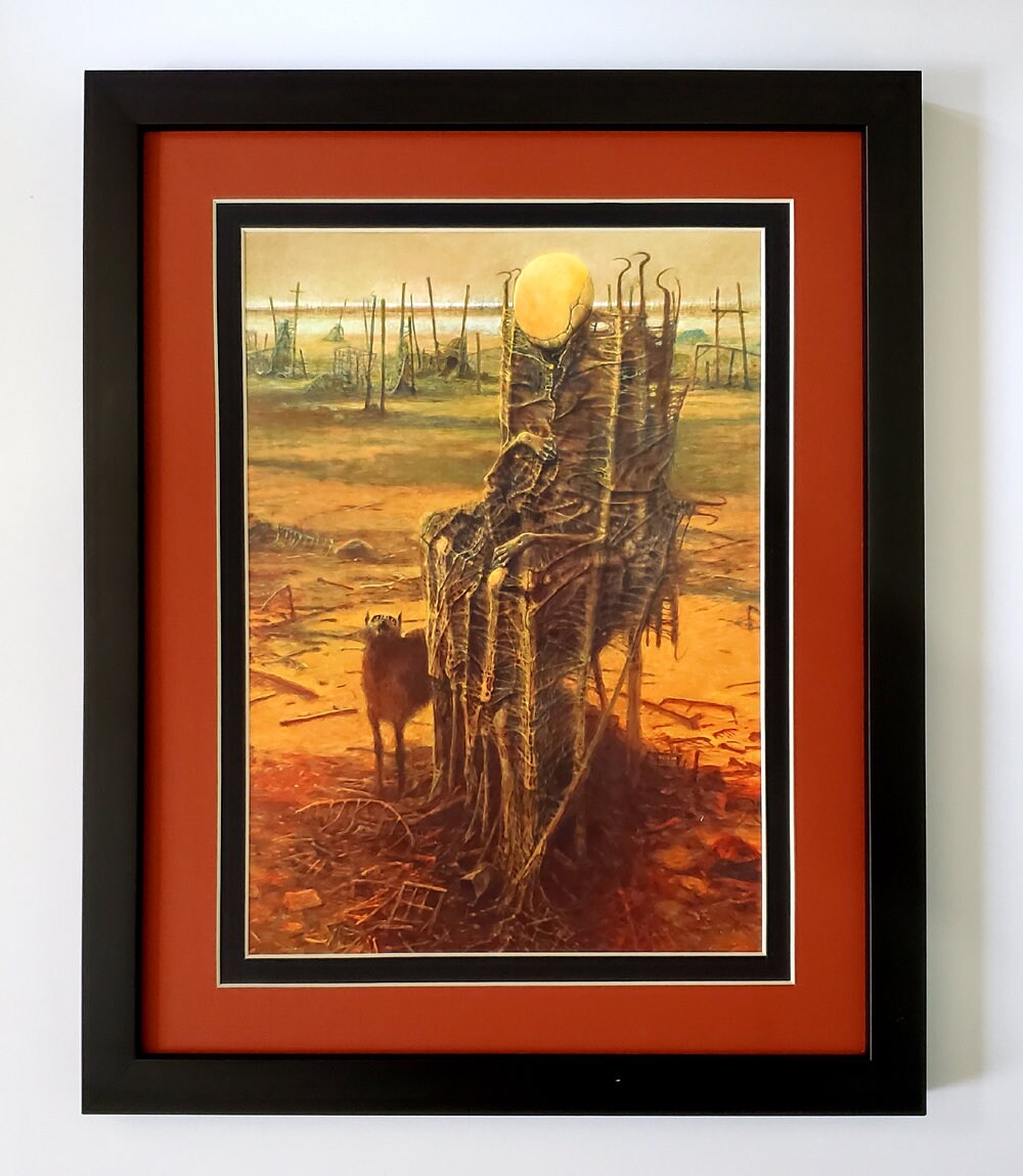 Framed Beksinski Art Poster Wolf Walker 2