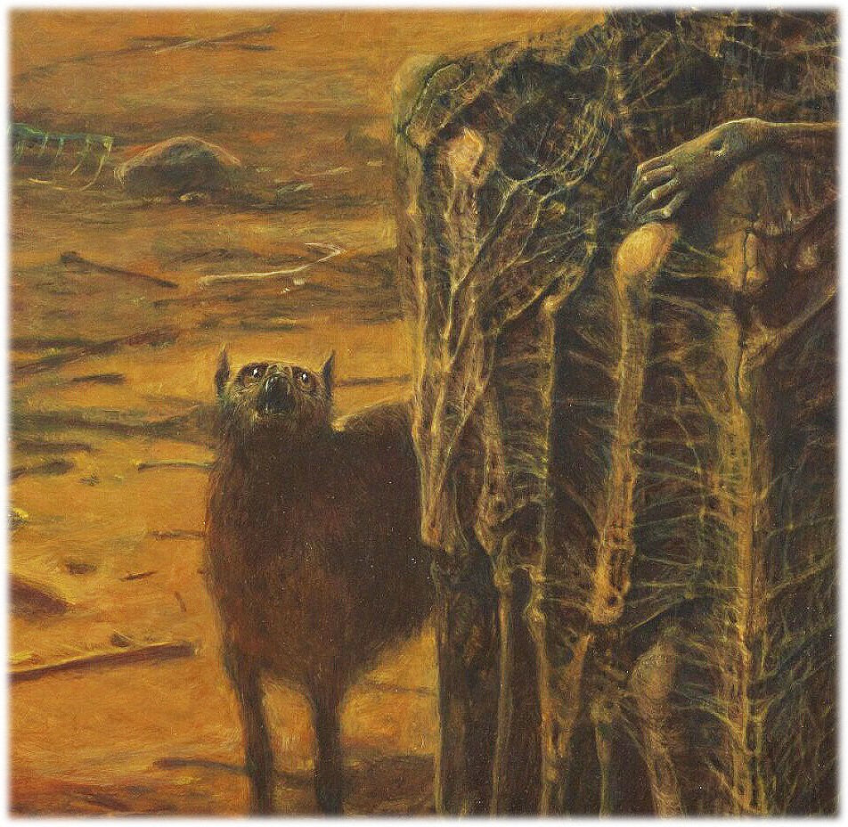 Framed Beksinski Art Poster Wolf Walker 2