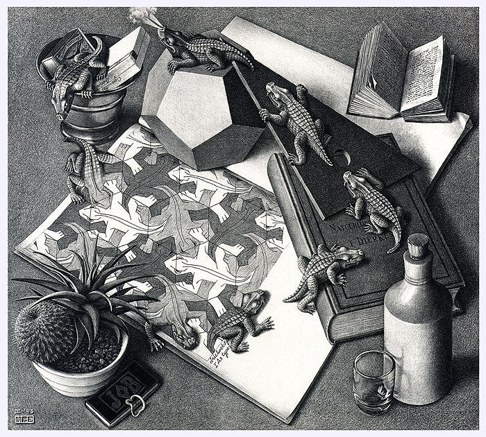MC Escher Reptiles Poster Print