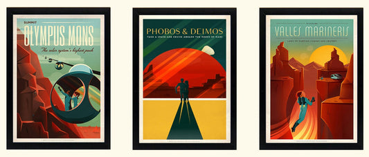 Spacex Mars Poster Set A+ Quality Framed 15x20