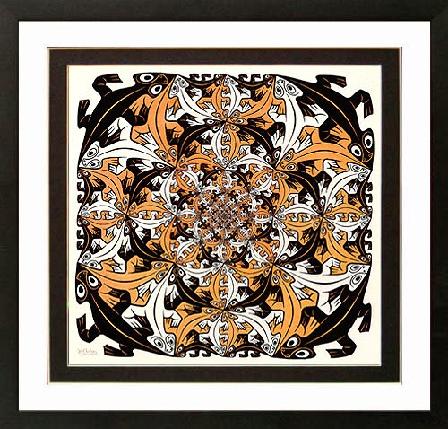 Escher Framed Poster Print Lizard Mosaic