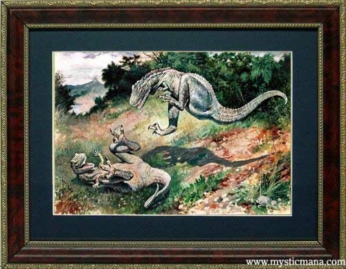 Dinosaur Battle Framed Print Museum Mural