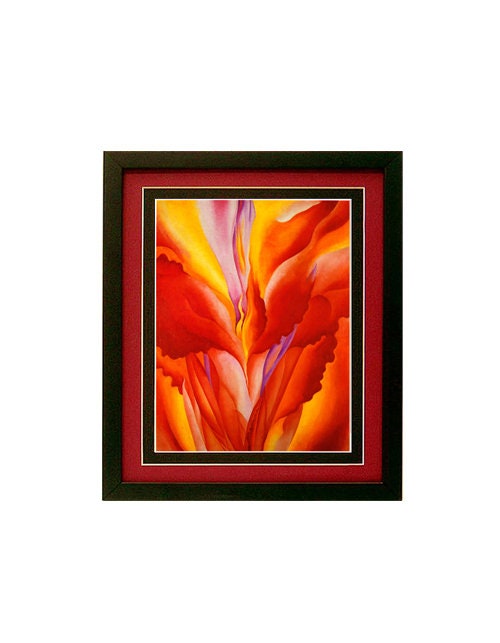 Red Canna Georgia Okeeffe Flower Art Framed Poster