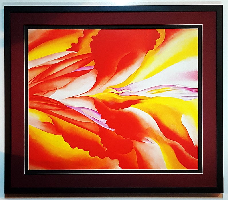 Red Canna Georgia Okeeffe Flower Art Framed Poster