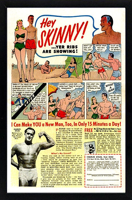 Muscle Beach Atlas Advertisment Vintage Style Framed Poster