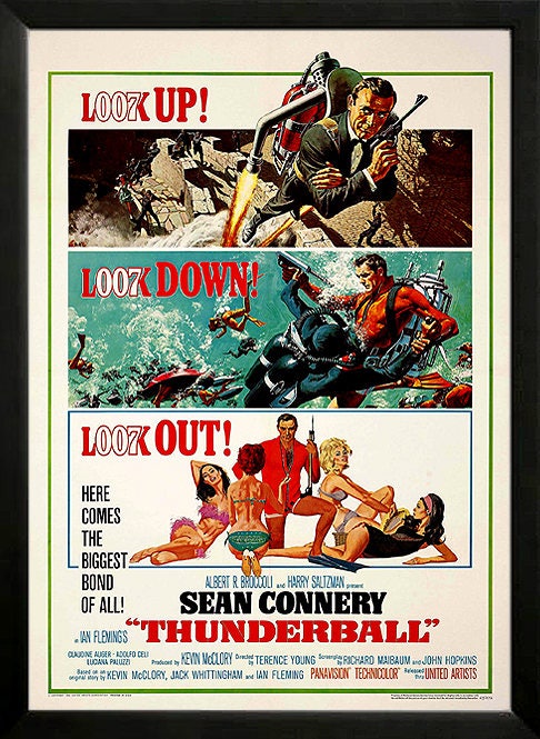 James Bond Thunderball Custom Framed Movie Poster