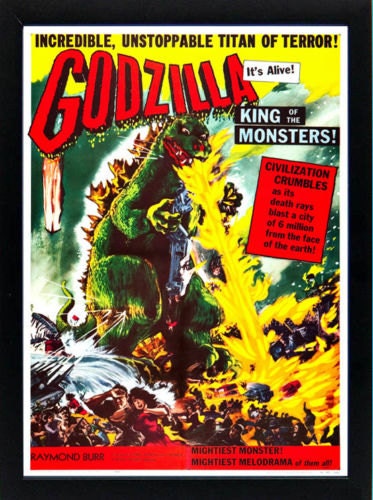 Godzilla Movie Poster Framed A+ Quality