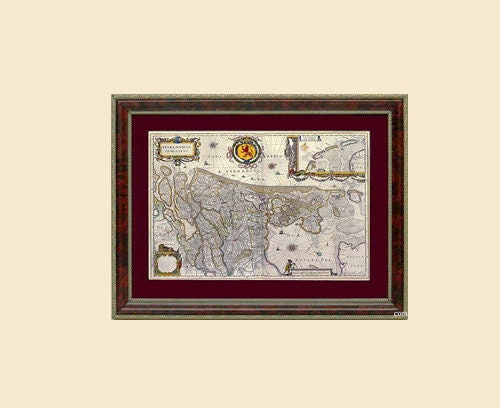 Map of Netherlands, Holland Framed