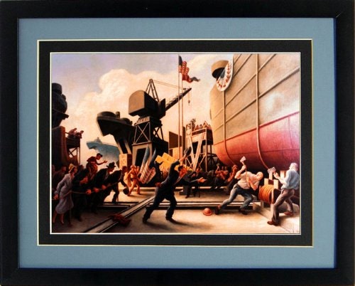 Thomas Hart Benton Cut The Line Art Poster Custom Framed A+ Quality