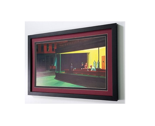Night Hawks by Edward Hopper Diner Scene Custom Framed Finest Quality Print 35x24