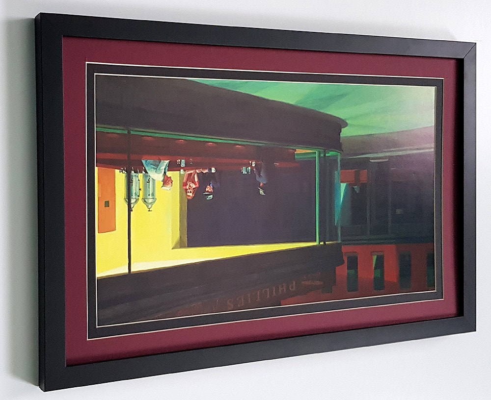 Night Hawks by Edward Hopper Diner Scene Custom Framed Finest Quality Print 35x24