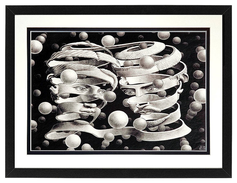 M.C. Escher Art Print Bond of Union Custom Framed Many Sizes