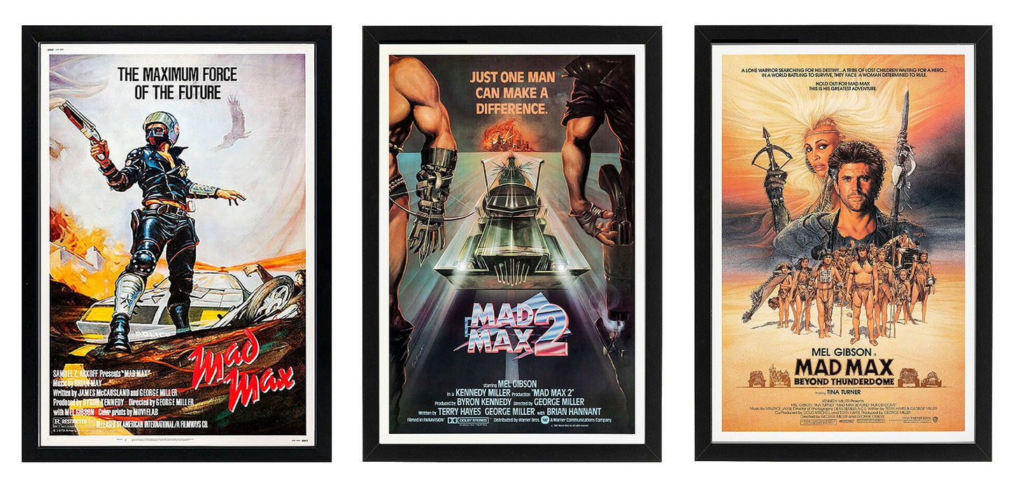 Mad Max Movie Poster Set Framed