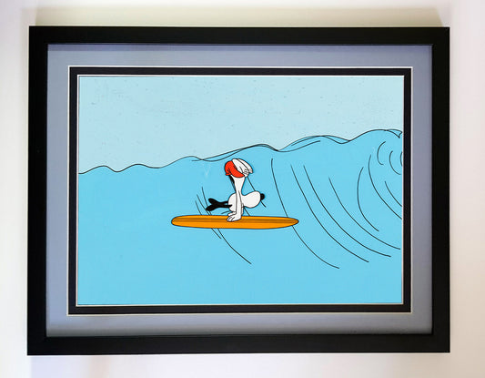 Snoopy The Surfer Poster Framed
