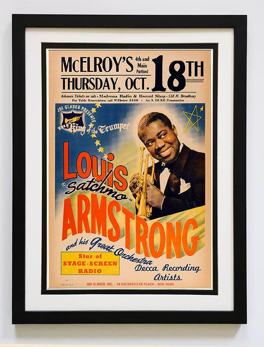Louis Armstrong Framed Jazz Poster
