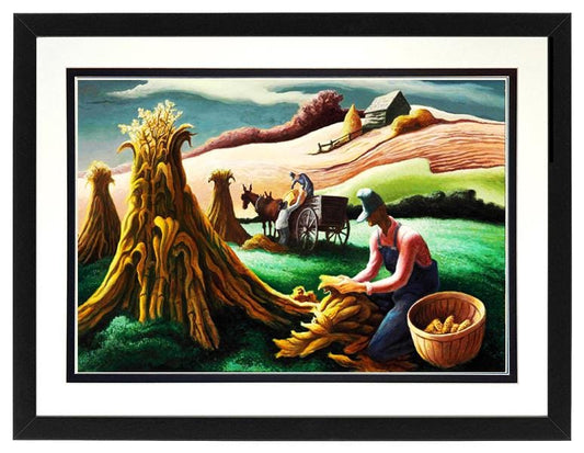 Piles of Hay Art Print Framed