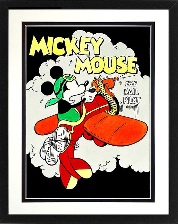 Mickey the Mail Pilot Poster Framed