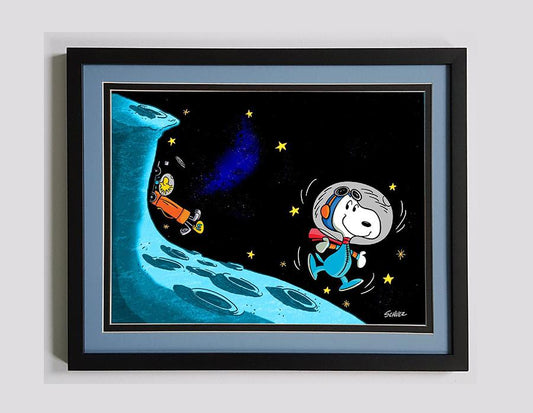 Snoopy the Astronaut poster framed