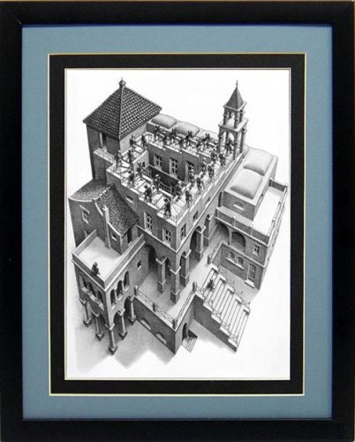 Framed Escher Print Ascending & Descending