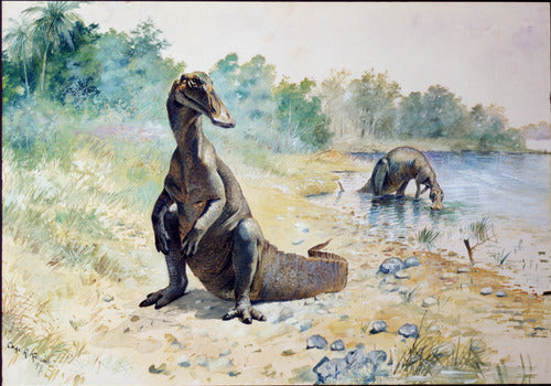 Trachodon Vintage Dinosaur Print — After Charles R. Knight