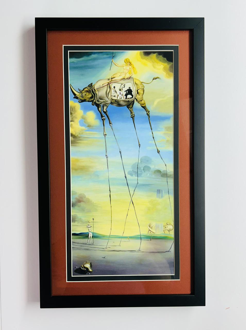 Dali Rhinoceros Print in Frame with Double Mat
