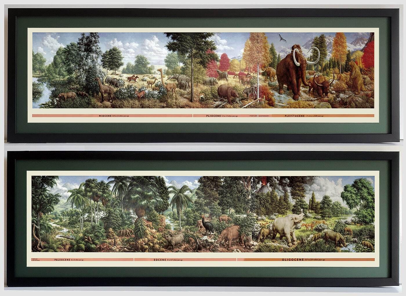 Age of Mammals Mural Art by Zallinger Framed Set