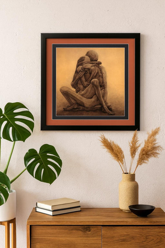 Beksiński Lovers Fine Art Framed Print Customizable