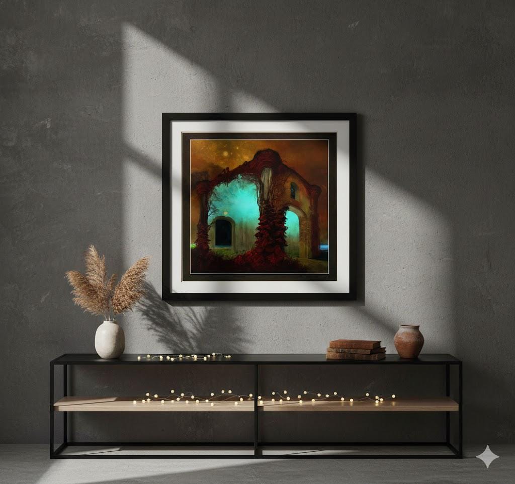 Beksinski Art Surreal Chapel Landscape Fine Art Framed Print